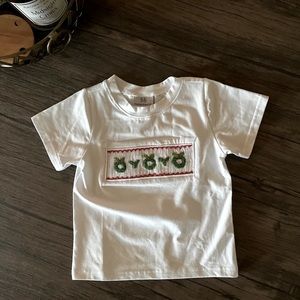 Boys smocked Christmas shirt